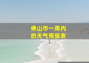 佛山市一周内的天气预报表