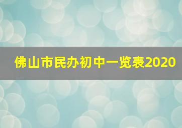 佛山市民办初中一览表2020