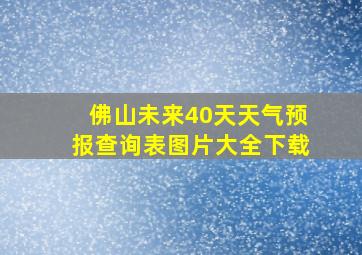 佛山未来40天天气预报查询表图片大全下载