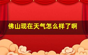 佛山现在天气怎么样了啊