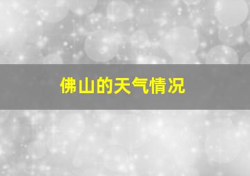 佛山的天气情况