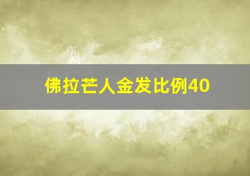 佛拉芒人金发比例40