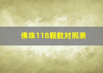 佛珠118颗数对照表