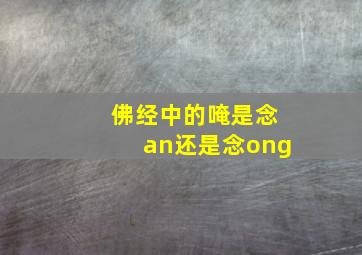 佛经中的唵是念an还是念ong