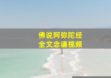 佛说阿弥陀经全文念诵视频