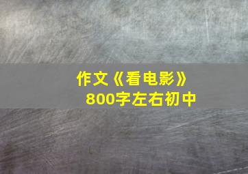 作文《看电影》800字左右初中