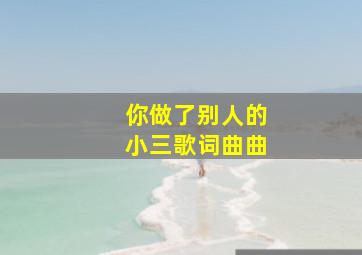 你做了别人的小三歌词曲曲