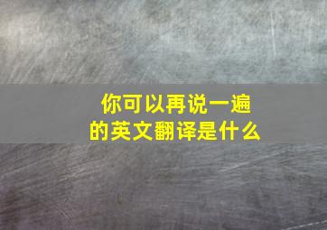 你可以再说一遍的英文翻译是什么