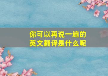 你可以再说一遍的英文翻译是什么呢