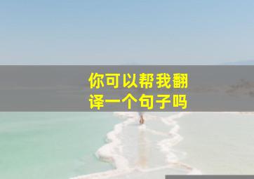 你可以帮我翻译一个句子吗