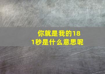 你就是我的181秒是什么意思呢