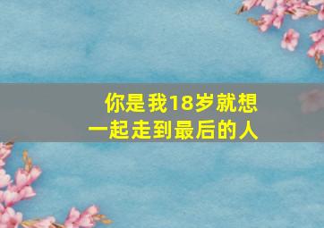 你是我18岁就想一起走到最后的人