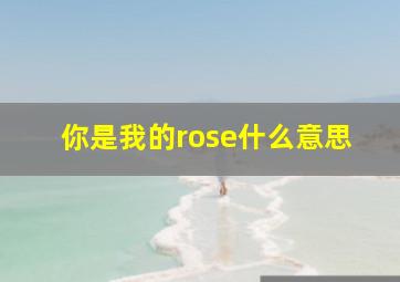 你是我的rose什么意思