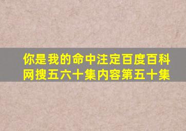 你是我的命中注定百度百科网搜五六十集内容第五十集