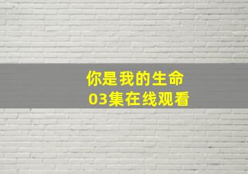 你是我的生命03集在线观看