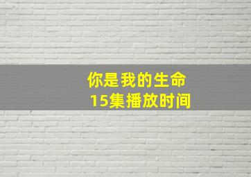 你是我的生命15集播放时间