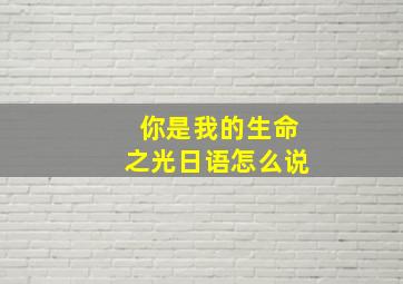 你是我的生命之光日语怎么说