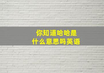 你知道哈哈是什么意思吗英语