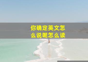 你确定英文怎么说呢怎么读