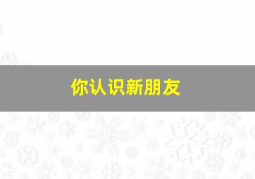 你认识新朋友