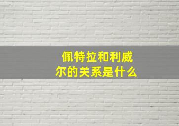 佩特拉和利威尔的关系是什么