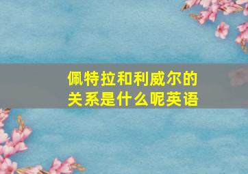 佩特拉和利威尔的关系是什么呢英语