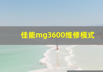 佳能mg3600维修模式