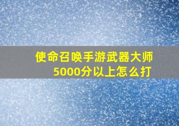 使命召唤手游武器大师5000分以上怎么打