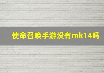 使命召唤手游没有mk14吗