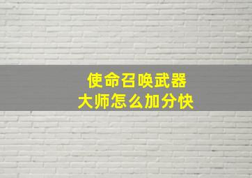 使命召唤武器大师怎么加分快