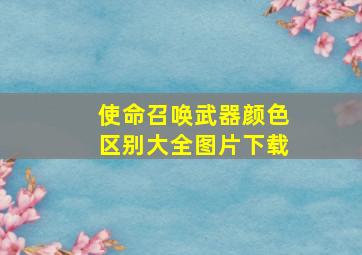 使命召唤武器颜色区别大全图片下载