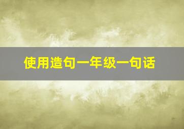 使用造句一年级一句话