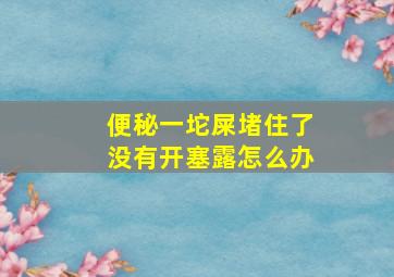 便秘一坨屎堵住了没有开塞露怎么办