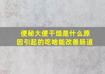 便秘大便干燥是什么原因引起的吃啥能改善肠道