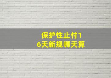 保护性止付16天新规哪天算