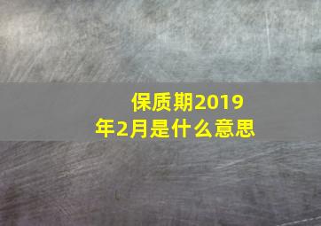 保质期2019年2月是什么意思