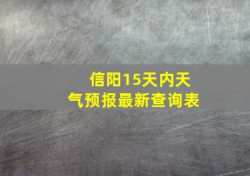 信阳15天内天气预报最新查询表