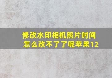 修改水印相机照片时间怎么改不了了呢苹果12