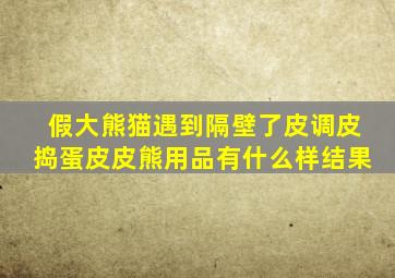 假大熊猫遇到隔壁了皮调皮捣蛋皮皮熊用品有什么样结果