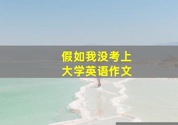 假如我没考上大学英语作文