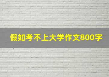 假如考不上大学作文800字