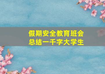 假期安全教育班会总结一千字大学生