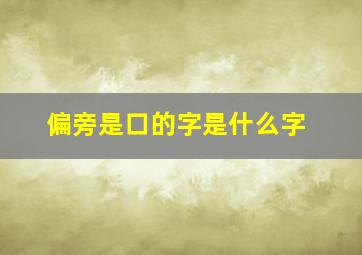 偏旁是口的字是什么字