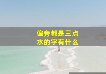 偏旁都是三点水的字有什么