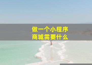 做一个小程序商城需要什么