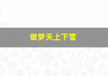 做梦天上下雪