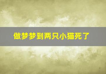 做梦梦到两只小猫死了