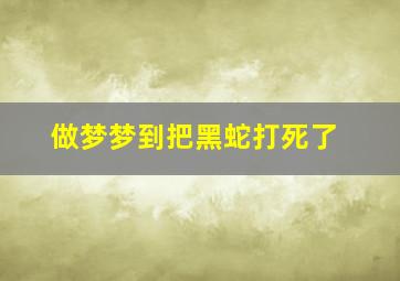 做梦梦到把黑蛇打死了