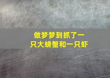 做梦梦到抓了一只大螃蟹和一只虾