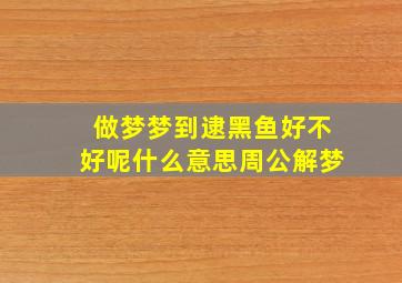 做梦梦到逮黑鱼好不好呢什么意思周公解梦